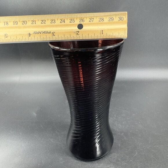 Venetian Hand Blown Art Glass Tumbler Drinking Glasses Cups Amethyst Optic Set 2 - Picture 3 of 13